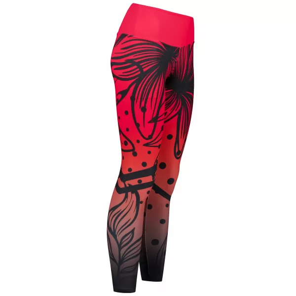  Lange Premium-Funktionsleggings für Damen ALTISPORT VOJ/ALW045LEG01 ROT UND SCHWARZ 