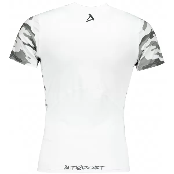  Hochwertiges Funktions-Kompressions-T-Shirt mit kurzen Ärmeln für Herren ALTISPORT VOJ/ALM038TR04 WEIß 