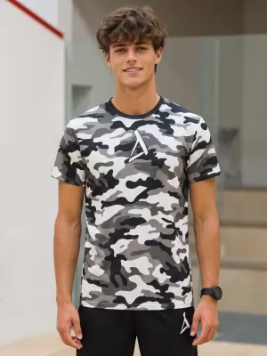 Funktionelles Premium-T-Shirt für Herren ALTISPORT VOJ/ALM038TR01 SCHWARZ UND WEIß
