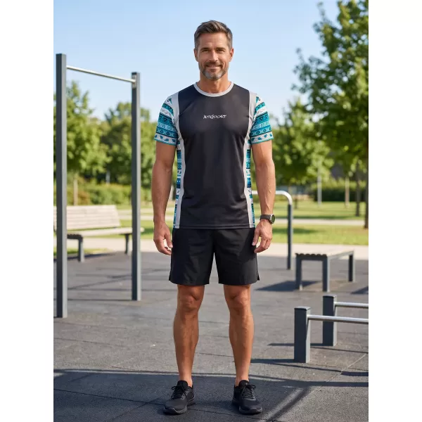  Funktionelles Premium-T-Shirt für Herren ALTISPORT VOJ/ALM043TR01 SCHWARZ UND BLAU 