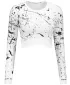 Hochwertiges Funktions-Crop-Top mit langen Ärmeln für Damen ALTISPORT VOJ/ALW034TR04 WEIß