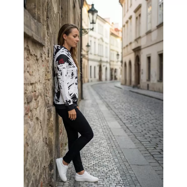  Hochwertiges Funktions-Sweatshirt für Damen ALTISPORT VOJ/ALW036MI01 ABSTRAKTION WEIß 