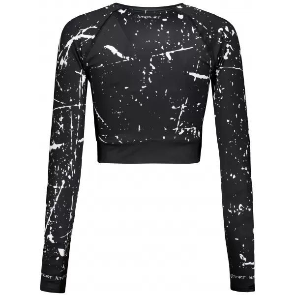  Hochwertiges Funktions-Crop-Top mit langen Ärmeln für Damen ALTISPORT VOJ/ALW034TR04 SCHWARZ 