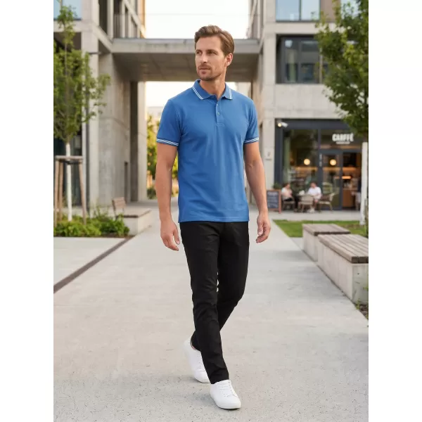  Herren-T-Shirt mit Kragen ALTISPORT NoPrint NP/ALM912 AZURBLAU 