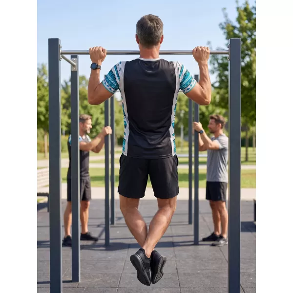  Funktionelles Premium-T-Shirt für Herren ALTISPORT VOJ/ALM043TR01 SCHWARZ UND BLAU 