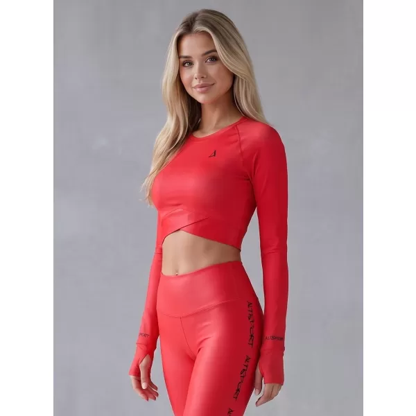  Hochwertiges Funktions-Crop-Top mit langen Ärmeln für Damen ALTISPORT VOJ/ALW000TR04 ROT 