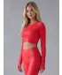 Hochwertiges Funktions-Crop-Top mit langen Ärmeln für Damen ALTISPORT VOJ/ALW000TR04 ROT