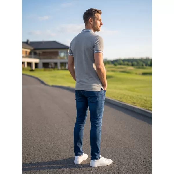  Herren-T-Shirt mit Kragen ALTISPORT NoPrint NP/ALM912 DUNKELGRAUE HIGHLIGHTS 