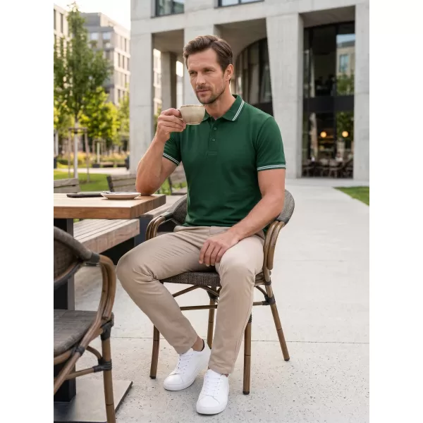  Herren-T-Shirt mit Kragen ALTISPORT NoPrint NP/ALM912 DUNKELGRÜN 