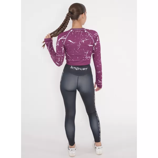  Hochwertiges Funktions-Crop-Top mit langen Ärmeln für Damen ALTISPORT VOJ/ALW034TR04 FUCHSIE 