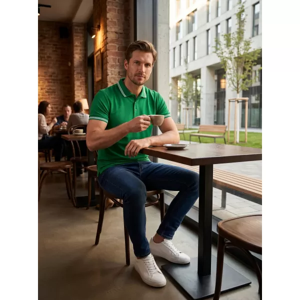  Herren-T-Shirt mit Kragen ALTISPORT NoPrint NP/ALM912 MITTELGRÜN 