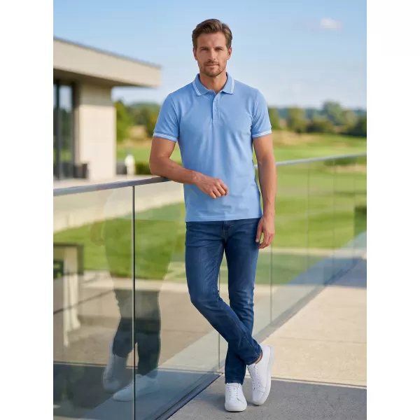  Herren-T-Shirt mit Kragen ALTISPORT NoPrint NP/ALM912 HIMMELBLAU 