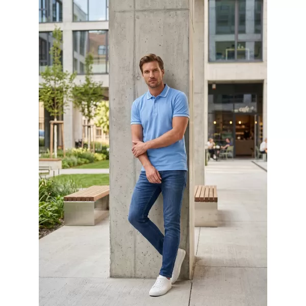  Herren-T-Shirt mit Kragen ALTISPORT NoPrint NP/ALM912 HIMMELBLAU 