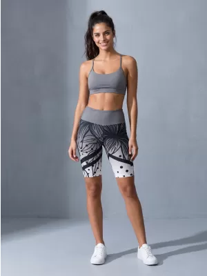 Hochwertige Damen-Funktionsleggings oberhalb des Knies ALTISPORT VOJ/ALW045LEG02 SCHWARZ UND WEIß