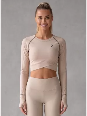 Hochwertiges Funktions-Crop-Top mit langen Ärmeln für Damen ALTISPORT VOJ/ALW000TR04 BRAUN