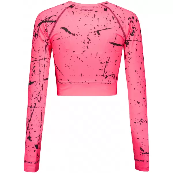  Hochwertiges Funktions-Crop-Top mit langen Ärmeln für Damen ALTISPORT VOJ/ALW034TR04 FLUO-ROSA 