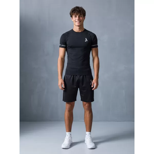  Hochwertiges Funktions-Kompressions-T-Shirt mit kurzen Ärmeln für Herren ALTISPORT VOJ/ALM000TR04 SCHWARZ 