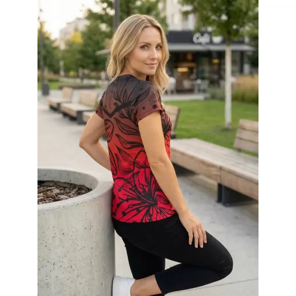  Hochwertiges Funktions-T-Shirt für Damen ALTISPORT VOJ/ALW045TR01 ROT UND SCHWARZ 