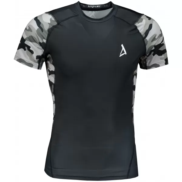  Hochwertiges Funktions-Kompressions-T-Shirt mit kurzen Ärmeln für Herren ALTISPORT VOJ/ALM038TR04 GRAU 