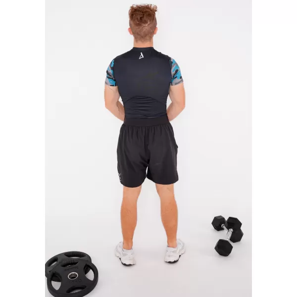  Hochwertiges Funktions-Kompressions-T-Shirt mit kurzen Ärmeln für Herren ALTISPORT VOJ/ALM038TR04 KEROSIN/SCHWARZ 