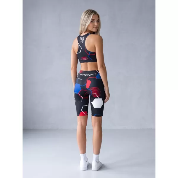  Hochwertige Damen-Funktionsleggings oberhalb des Knies ALTISPORT VOJ/ALW036LEG02 HEXA SCHWARZ 