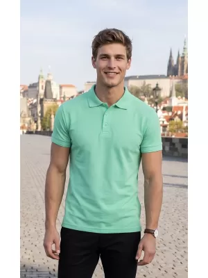 Herren-T-Shirt mit Kragen ALTISPORT NoPrint NP/ALM302 MINZE