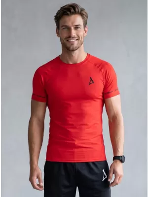 Hochwertiges Funktions-Kompressions-T-Shirt mit kurzen Ärmeln für Herren ALTISPORT VOJ/ALM000TR04 ROT