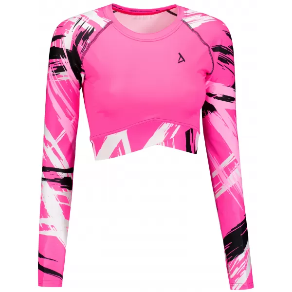  Hochwertiges Funktions-Crop-Top mit langen Ärmeln für Damen ALTISPORT VOJ/ALW039TR04 FLUO-ROSA 
