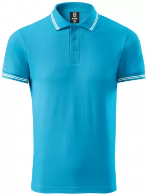 Herren-T-Shirt mit Kragen ALTISPORT NoPrint NP/ALM912 TÜRKIS