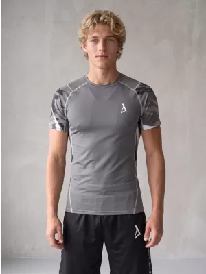 Hochwertiges Funktions-Kompressions-T-Shirt mit kurzen Ärmeln für Herren ALTISPORT VOJ/ALM039TR04 GRAU