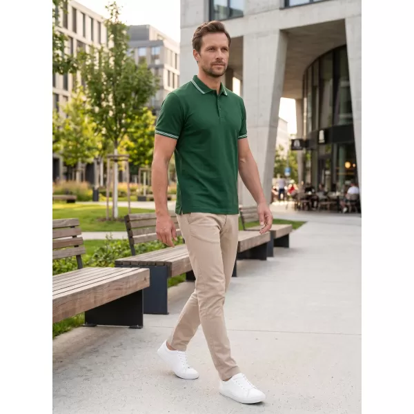  Herren-T-Shirt mit Kragen ALTISPORT NoPrint NP/ALM912 DUNKELGRÜN 