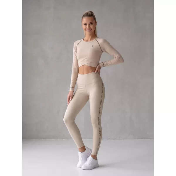  Hochwertiges Funktions-Crop-Top mit langen Ärmeln für Damen ALTISPORT VOJ/ALW000TR04 BRAUN 