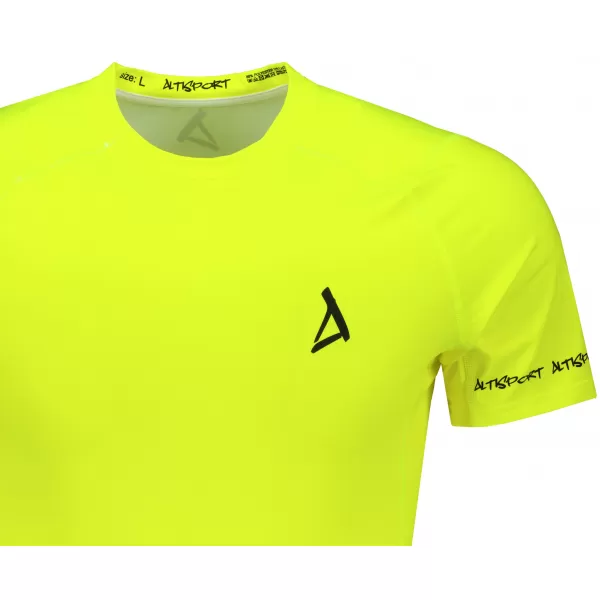  Hochwertiges Funktions-Kompressions-T-Shirt mit kurzen Ärmeln für Herren ALTISPORT VOJ/ALM000TR04 NEON GELB 