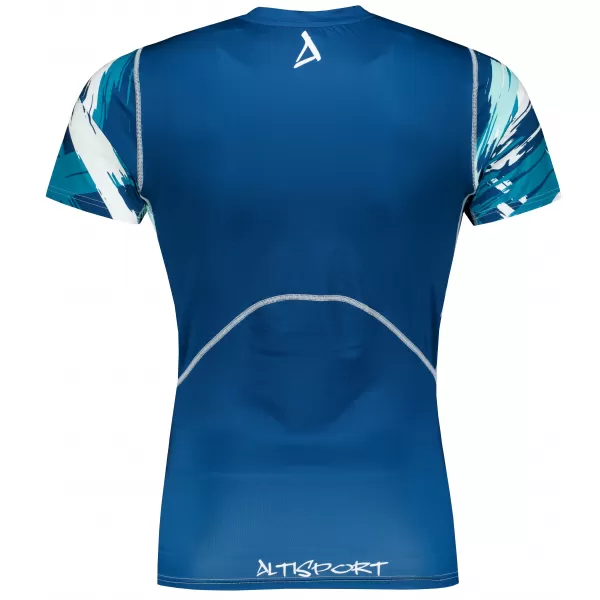  Hochwertiges Funktions-Kompressions-T-Shirt mit kurzen Ärmeln für Herren ALTISPORT VOJ/ALM039TR04 NAVY BLAU 