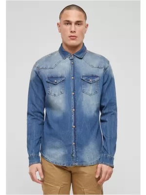 Hemd BRANDIT RILEY DENIM BD4020 BLAU GEWASCHEN
