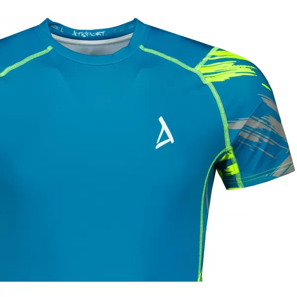  Hochwertiges Funktions-Kompressions-T-Shirt mit kurzen Ärmeln für Herren ALTISPORT VOJ/ALM039TR04 KEROSIN 