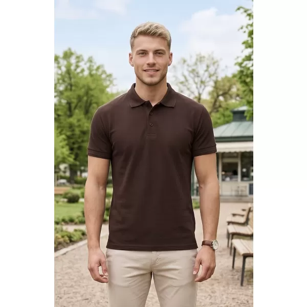  Herren-T-Shirt mit Kragen ALTISPORT NoPrint NP/ALM302 KAFFEE 