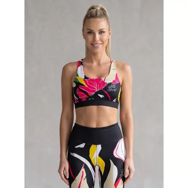  Premium-Sport-BH für Damen ALTISPORT VOJ/ALW042POD01 SCHWARZ 