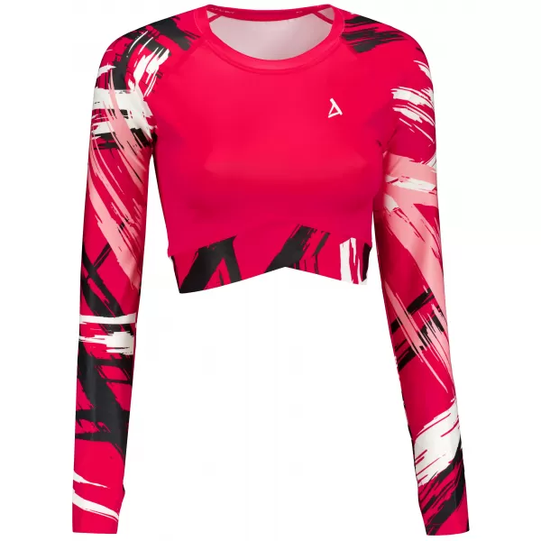  Hochwertiges Funktions-Crop-Top mit langen Ärmeln für Damen ALTISPORT VOJ/ALW039TR04 VIVA MAGENTA 