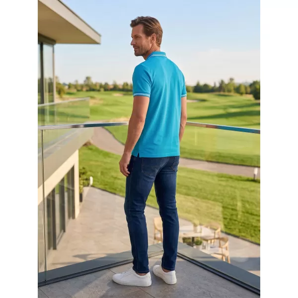  Herren-T-Shirt mit Kragen ALTISPORT NoPrint NP/ALM912 TÜRKIS 