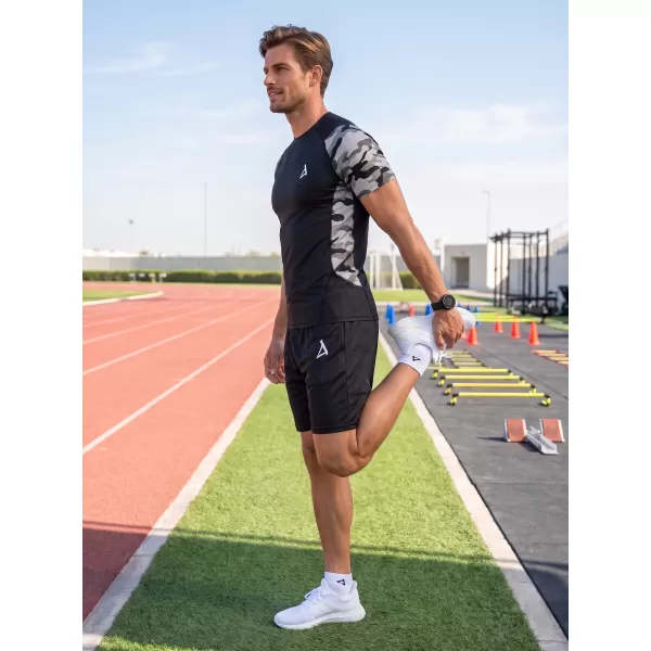  Hochwertiges Funktions-Kompressions-T-Shirt mit kurzen Ärmeln für Herren ALTISPORT VOJ/ALM038TR04 GRAU 