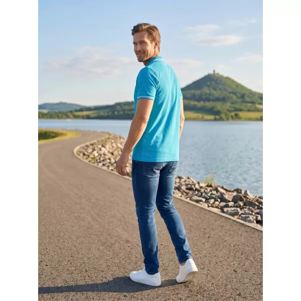  Herren-T-Shirt mit Kragen ALTISPORT NoPrint NP/ALM912 TÜRKIS 