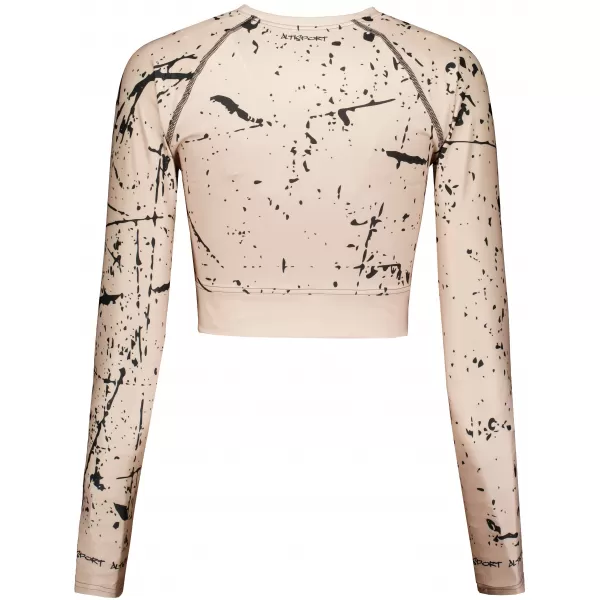  Hochwertiges Funktions-Crop-Top mit langen Ärmeln für Damen ALTISPORT VOJ/ALW034TR04 BRAUN 