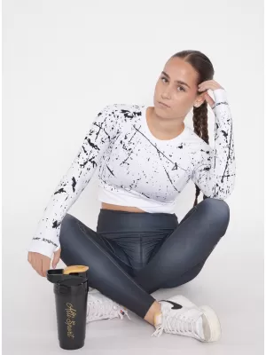 Hochwertiges Funktions-Crop-Top mit langen Ärmeln für Damen ALTISPORT VOJ/ALW034TR04 WEIß