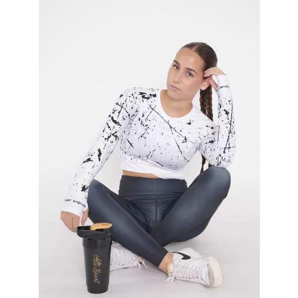  Hochwertiges Funktions-Crop-Top mit langen Ärmeln für Damen ALTISPORT VOJ/ALW034TR04 WEIß 