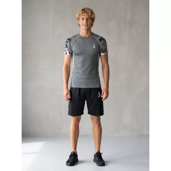  Hochwertiges Funktions-Kompressions-T-Shirt mit kurzen Ärmeln für Herren ALTISPORT VOJ/ALM039TR04 GRAU 