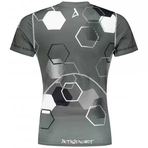  Hochwertiges Funktions-Kompressions-T-Shirt mit kurzen Ärmeln für Herren ALTISPORT VOJ/ALM037TR04 GRAU 