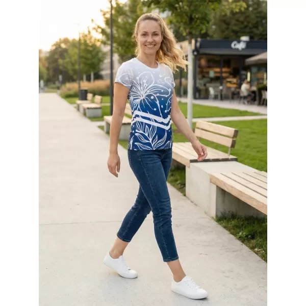  Hochwertiges Funktions-T-Shirt für Damen ALTISPORT VOJ/ALW045TR01 MARINEBLAU/WEIß 