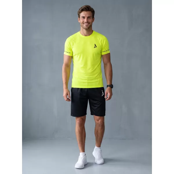  Hochwertiges Funktions-Kompressions-T-Shirt mit kurzen Ärmeln für Herren ALTISPORT VOJ/ALM000TR04 NEON GELB 