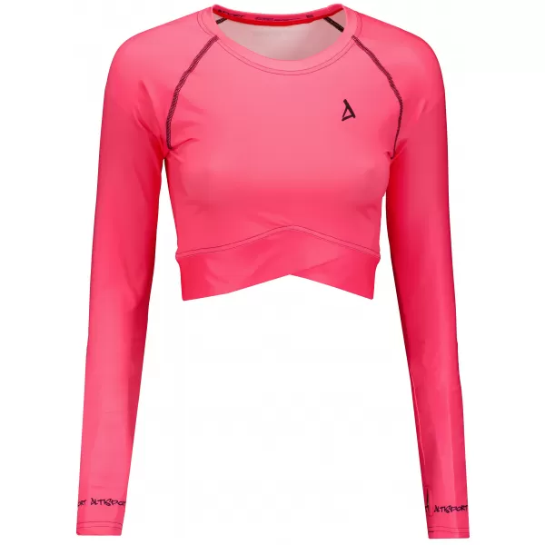  Hochwertiges Funktions-Crop-Top mit langen Ärmeln für Damen ALTISPORT VOJ/ALW000TR04 FLUO-ROSA 